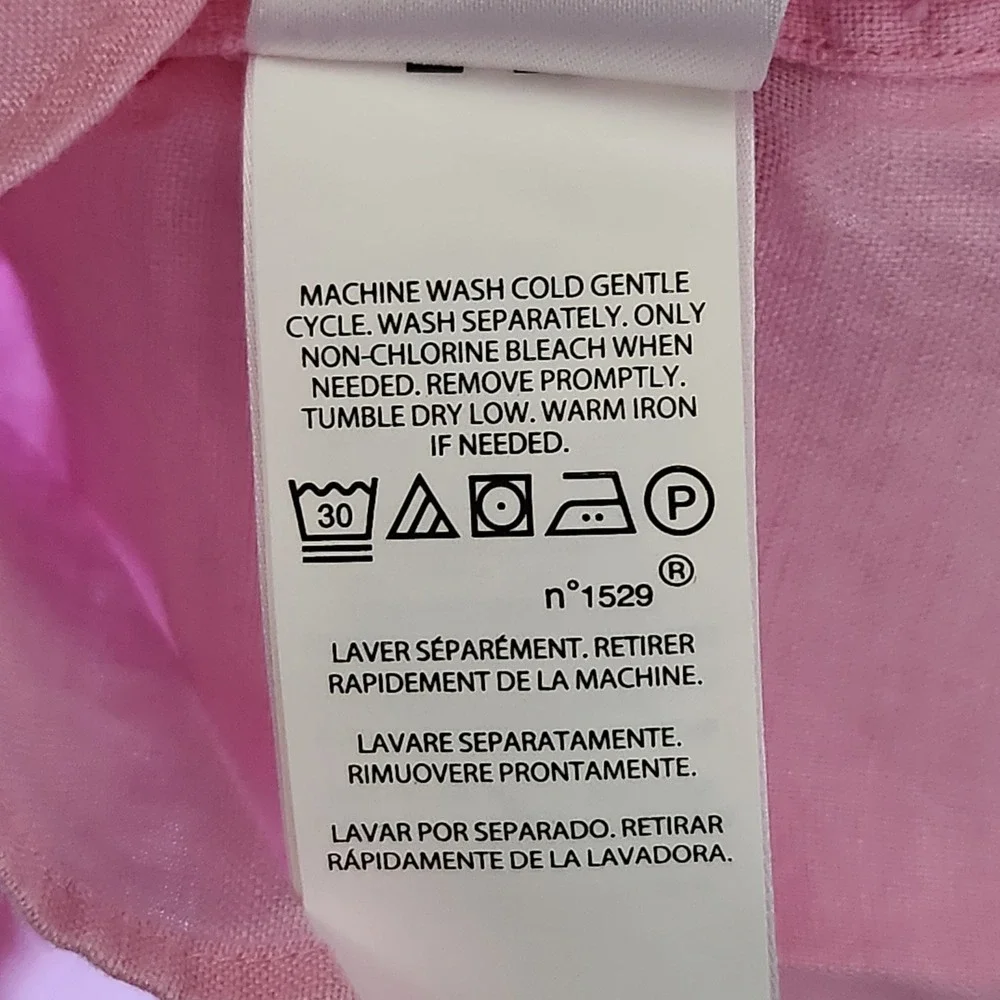 Polo Ralph Lauren Linen Shirt Mens XXL Pink Classic Fit Short Sleeve Button NEW